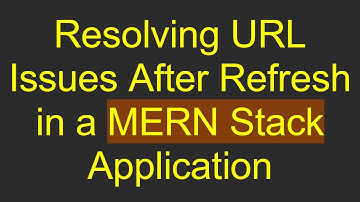 Resolving URL Issues After Refresh in a MERN Stack Application