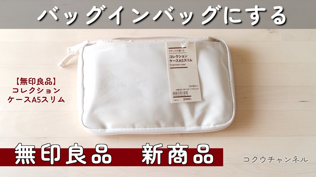【バッグインバッグ】無印良品の新商品を使ってバッグインバッグをつくる／じゃない方の使い方／コレクションケース　#179