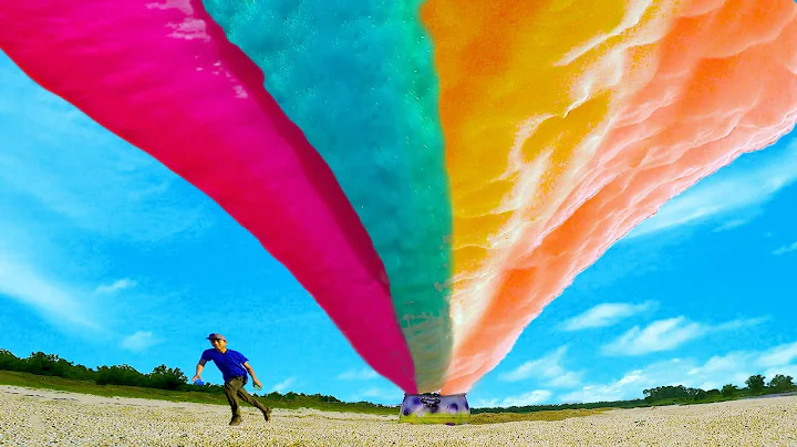 Experiment : BIG Rainbow Eruption Toothpaste from Giant Fanta , Coca Cola & Mentos Underground