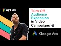 Turn Off Audience Expansion in Google Ads Video Campaigns
