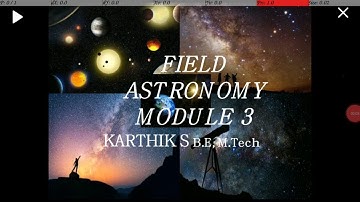 Field astronomy Module 3 Video 1 Advanced Survey