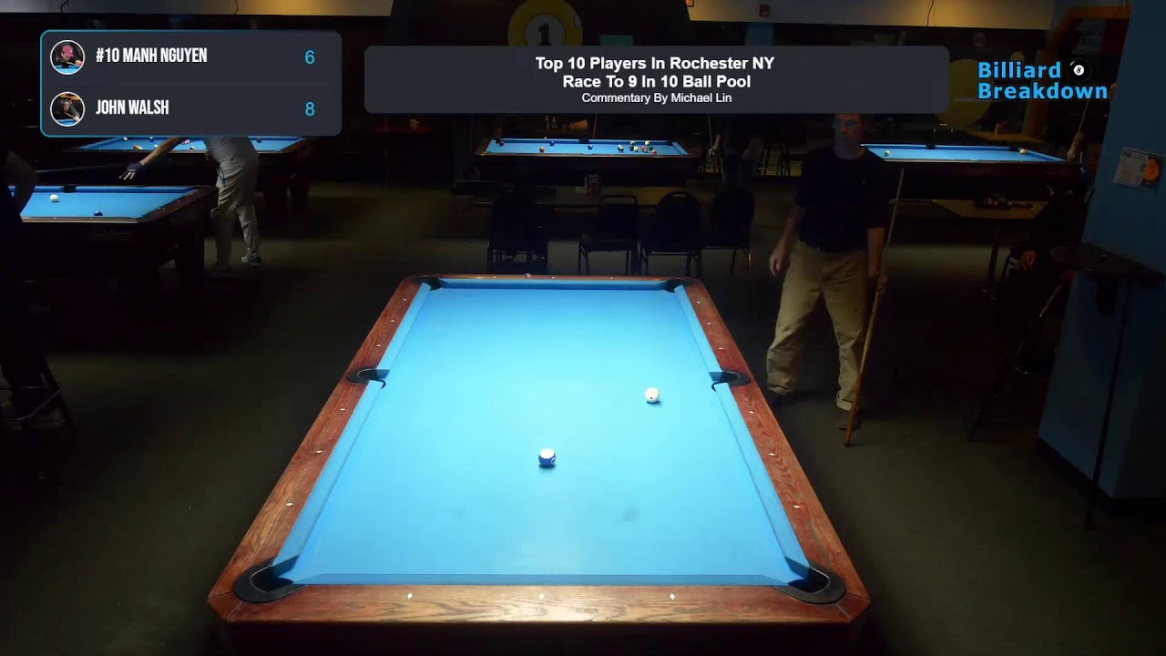 Image of video the #10 Manh Nguyen VS John Walsh Top 10 Players In Rochester NY Race To 9 In 10 Ball Pool! 14