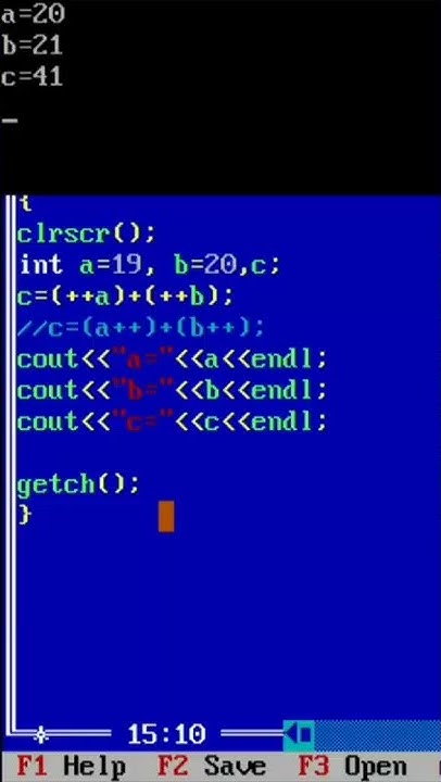 Prefix and Postfix increment (++) operator in Turbo C++ || Kanhaiya ...