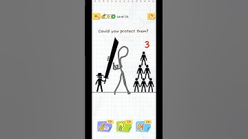 Draw2Save Stickman Game | Level 52 | Smart Puzzle Solution  #shorts #trending #draw2save