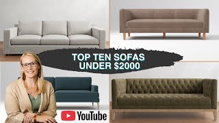 Best Sofas Under $2000 Designer Picks