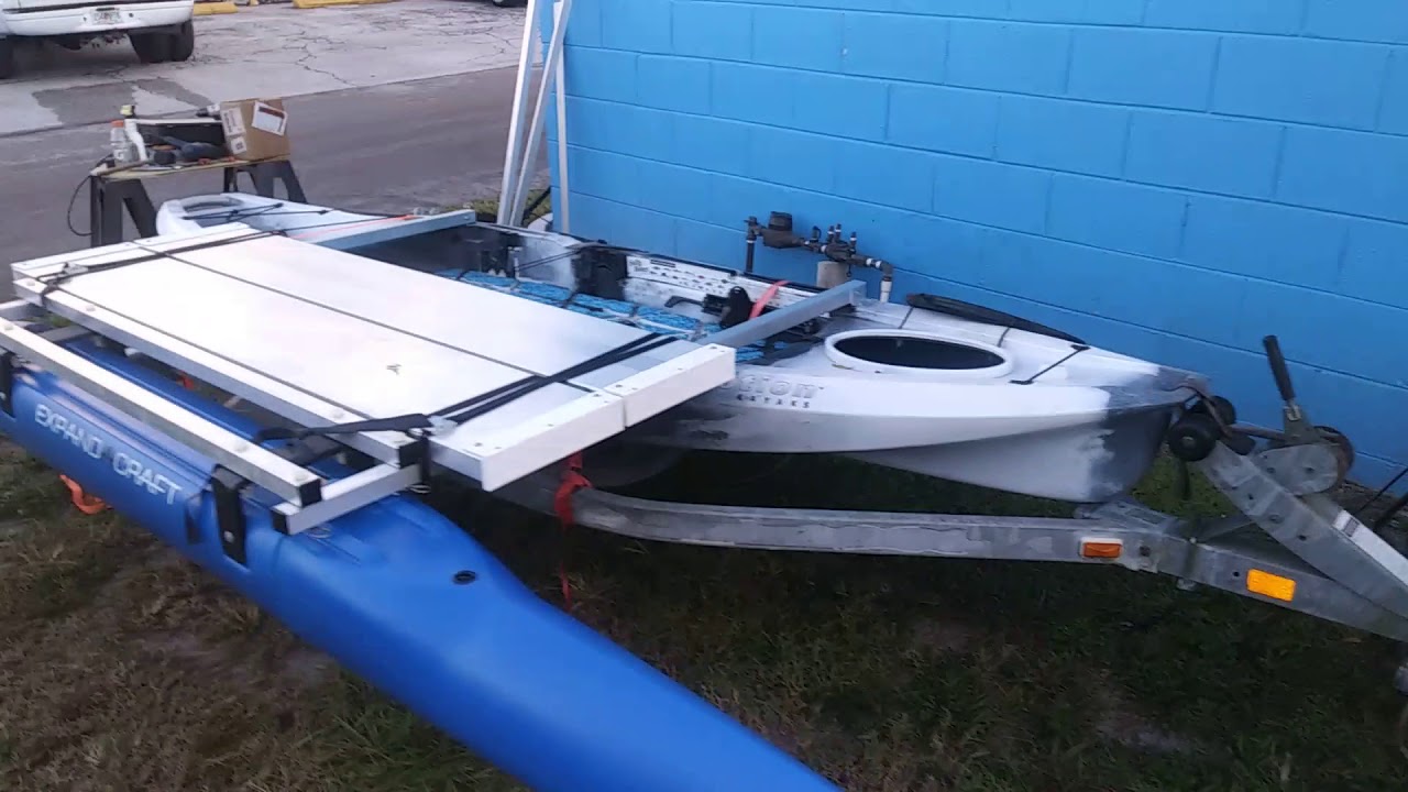 Outrigger kit on a kayak by Expandacraft - YouTube