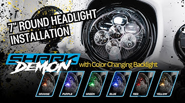 Shark Demon® Motorcycle LED Headlight Now With Color-Changing Backlight! 🦈😈