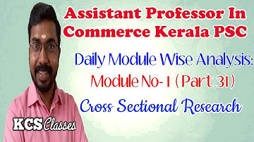 Assistant Professor In Commerce Kerala PSC|Cross Sectional Research|Daily Module Wise Analysis
