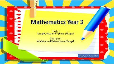 Mathematics Year 3  - Addition and Subtraction of Length
