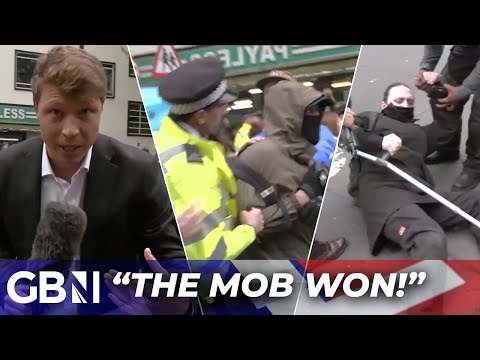Protesters ATTACK GB News staff and overpower police over migrant relocation - ‘The mob WON!’