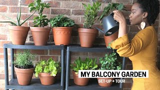 My Apartment Balcony Vegetable Garden | Container Gardening Beginner Tips, SetUp & Tour