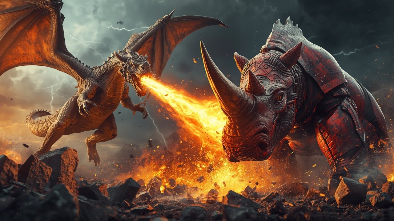 Dragon vs Metal Rhino – Antim Yudh ⚔️ Kaun Jeetega? 🔥 Epic Monster Battle Story