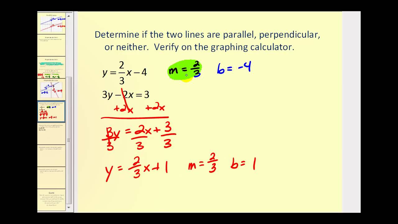 Parallel and Perpendicular Lines Part 1 YouTube