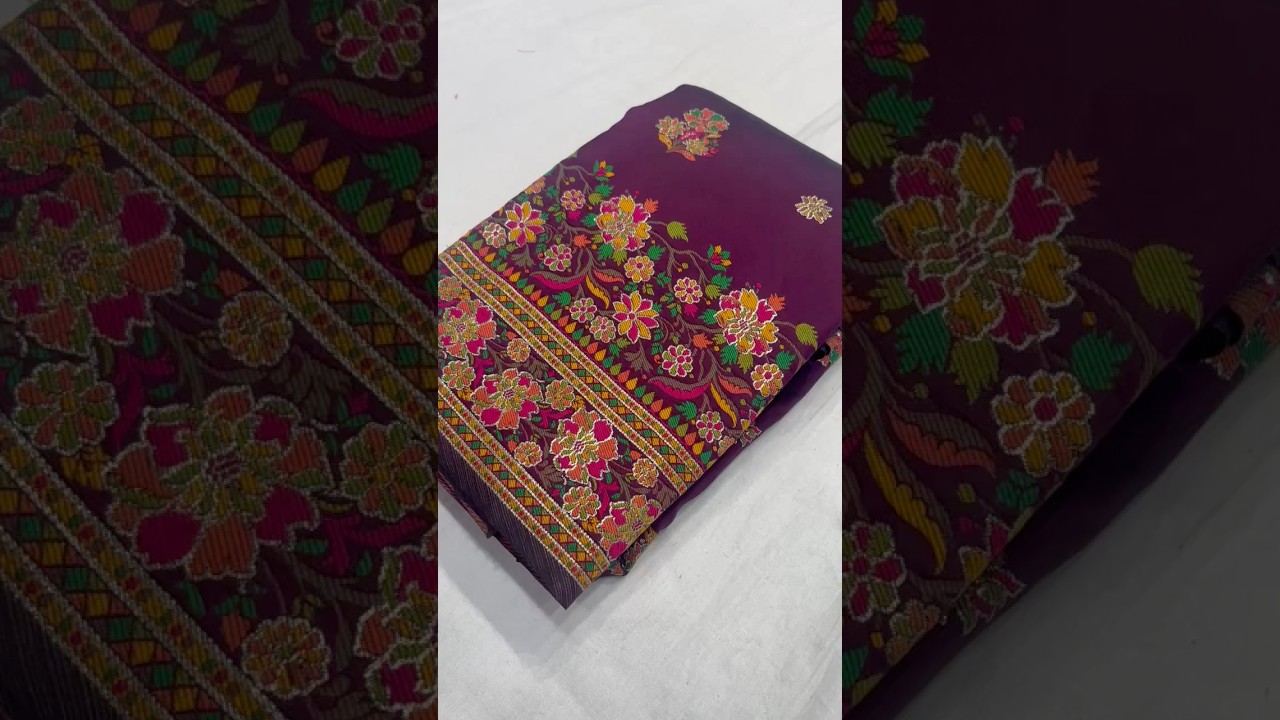 Pashmina Kashmiri Meenakari Silk Saree