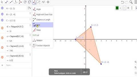 Geogebra area of triangle