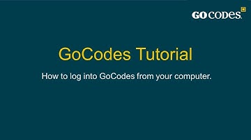 1  Log into GoCodes from your Computer