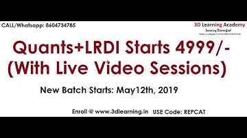 Last Batch for CAT 2019 Starts May 12th: By 3D Learning Academy