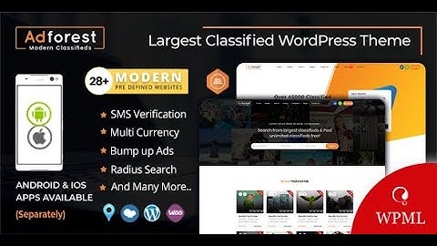 AdForest WordPress Classified Theme with Mobile App - Scripts Bundle