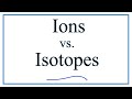 Isotopes Versus Ions: Differentiating Atomic Structures and Charges
