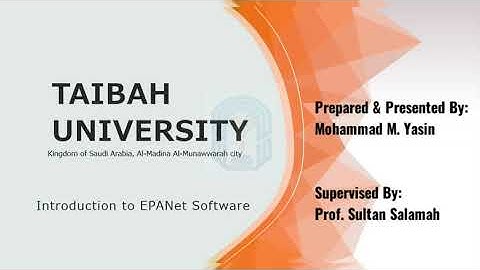 Introduction to EPANET software