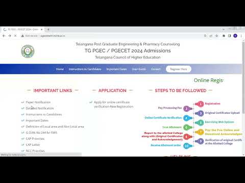 TG PGECET Counselling