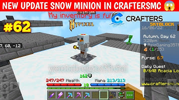 craftersmc skyblock 62 | how to make snow minion in craftersmc | Make money in craftersmc