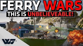 FERRY WARS - 17 vs 17 UNBELIEVEABLE PANZERFAUST WAR between ferries - PUBG