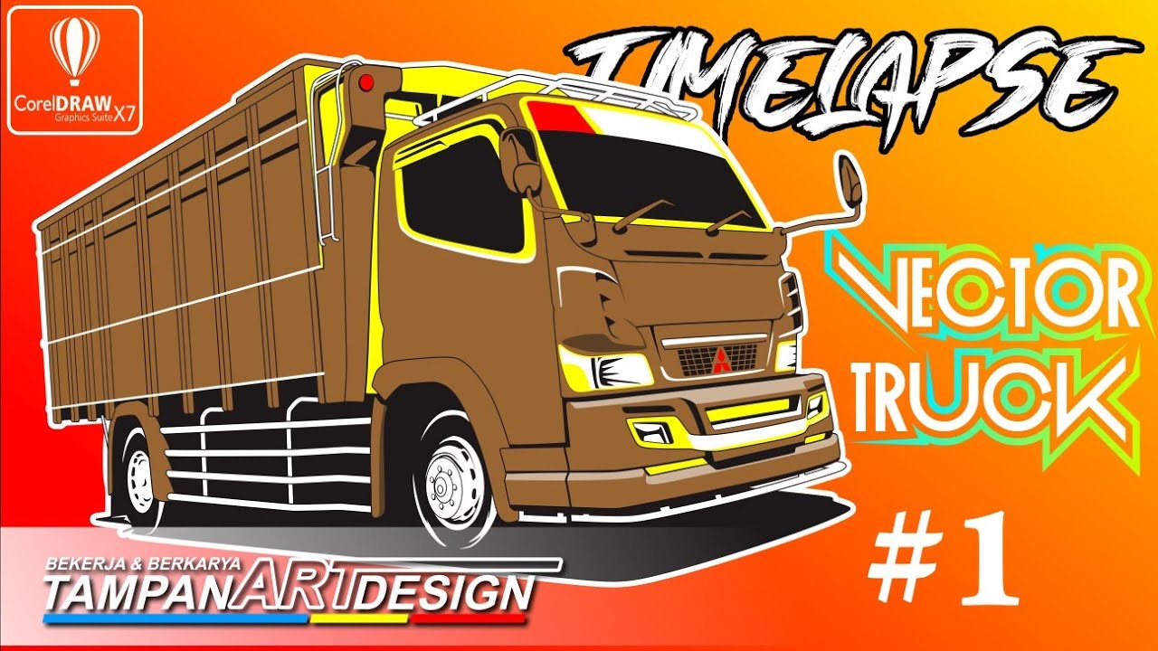 BUAT DESAIN  VECTOR  TRUCK CANTER PAKAI COREL DRAW  X7 