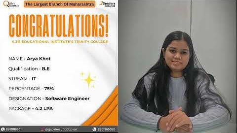 Congratulations Arya Khot on getting placed with4 LPA package! #congratulations #congrats