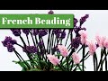 French Beaded Flowers - Lavender made with Seed Beads and Copper Wire