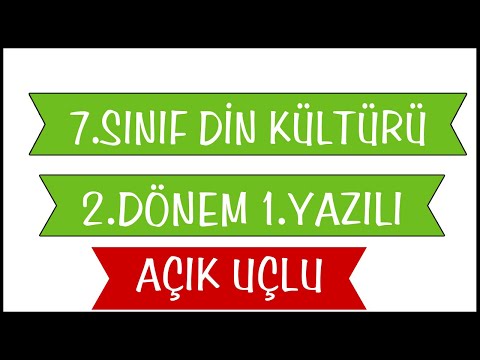 7.Sınıf Din Kültürü 2.Dönem 1.Yazılı Soruları | Açık Uçlu Klasik Yazılı