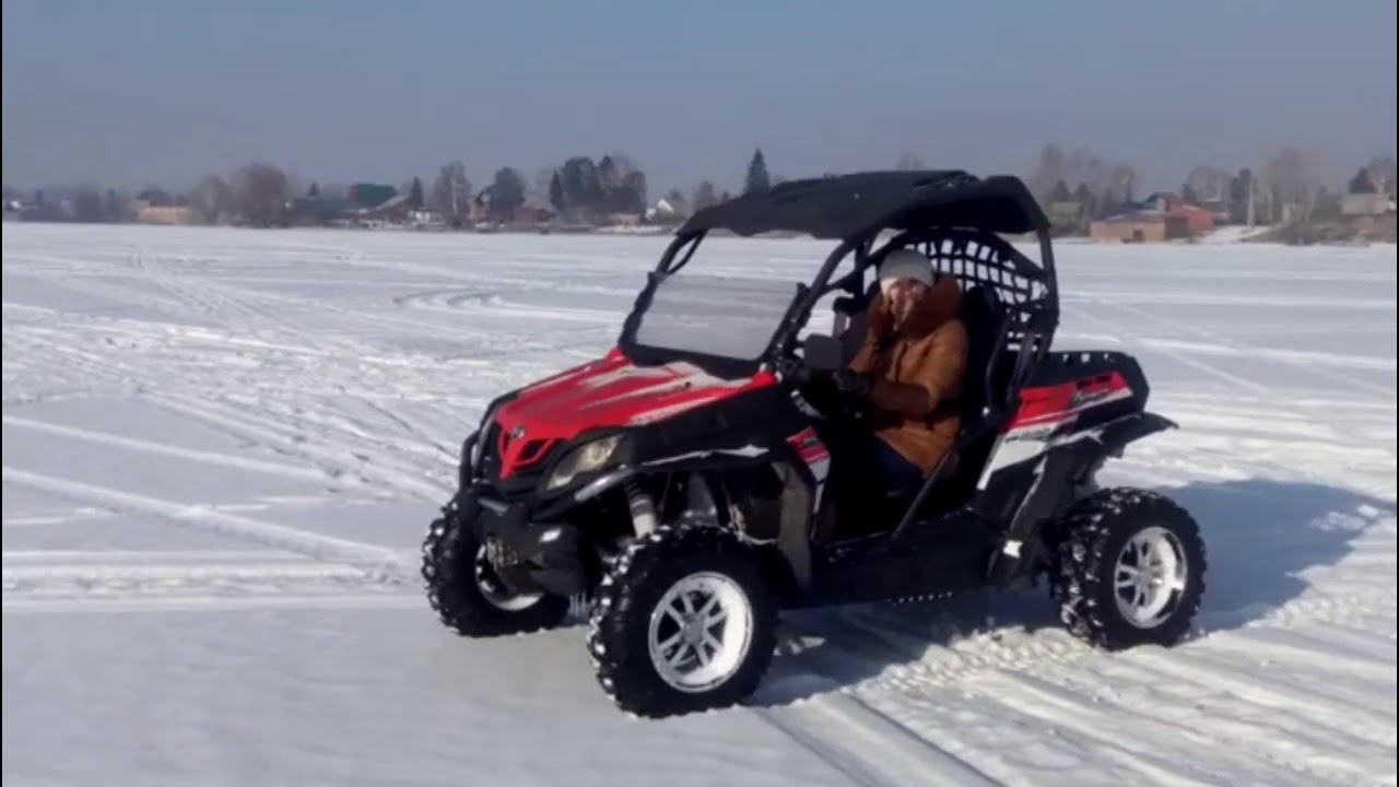 Тест драйв снегохода Arctic cat + бонус Багги CF Moto