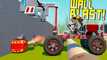 Blasting Through Walls with Explosive Transporting Cars! - Scrap Mechanic Multiplayer Monday