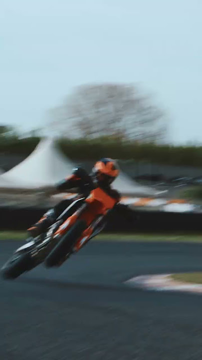 Sideways action on the KTM 450 SMR supermoto!