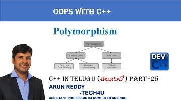 C++ IN TELUGU PART 25 - POLYMORPHISM IN TELUGU | FUNCTION OVERLOADING | FUNCITON OVERRIDING |