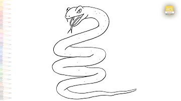 Snake drawing sketches | Outline drawing tutorial | How to draw A Snake step by step | #artjanag