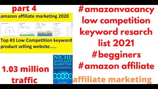 amazonvacancy low competition keyword resarch list 2021 begginers amazon affiliate