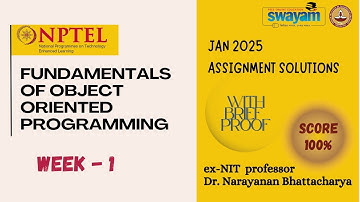 FUNDAMENTALS OF OBJECT ORIENTED PROGRAMMING Week 1 Solution Answers 2025 (Jan) #nptel #swayam #iit