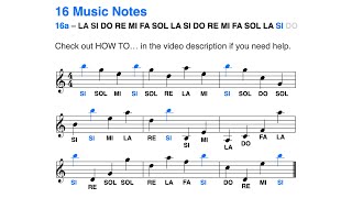 Learn to read music notes in less than 2 minutes: SI (16 notes, treble (G) clef - 2024)