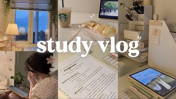 STUDY VLOG |  early productive morning, studying, note, motivation ˚ ༘
