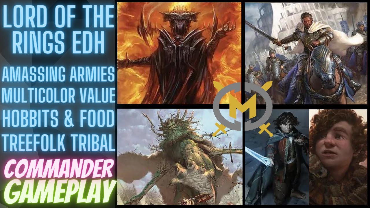 Lord of the Rings Commander - Aragorn, Frodo & Sam, Fanghorn, Sauron - EDH Format thumbnail