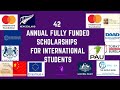 42 ANNUAL FULLY FUNDED SCHOLARSHIPS FOR INTERNATIONAL STUDENTS | HOW TO WIN SCHOLARSHIPS | 2020