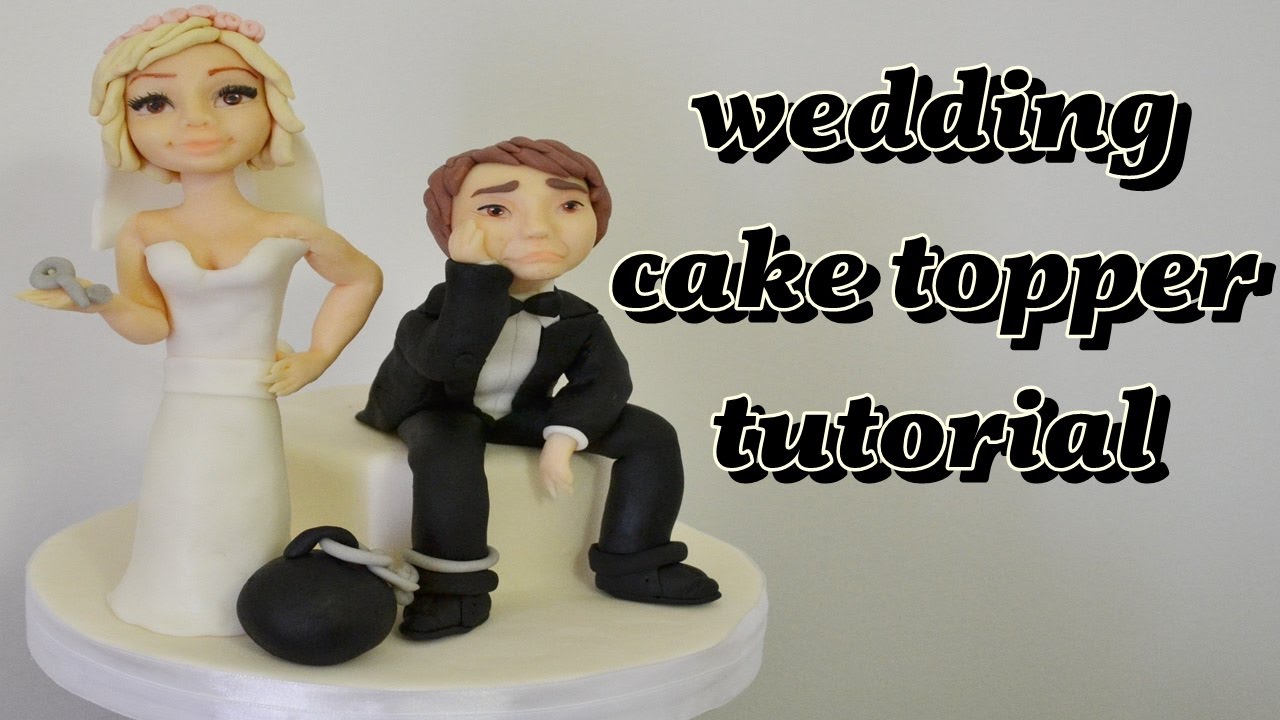 wedding cake topper fondant tutorial - sposi in pasta di zucchero torta  decorata 