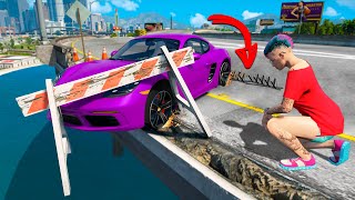 ТРОЛЛИНГ УЛИЧНЫХ ГОНЩИКОВ ПОЛИЦЕЙСКИМИ ШИПАМИ! ПРАНК В ГТА 5 ОНЛАЙН! (GTA 5 ONLINE)