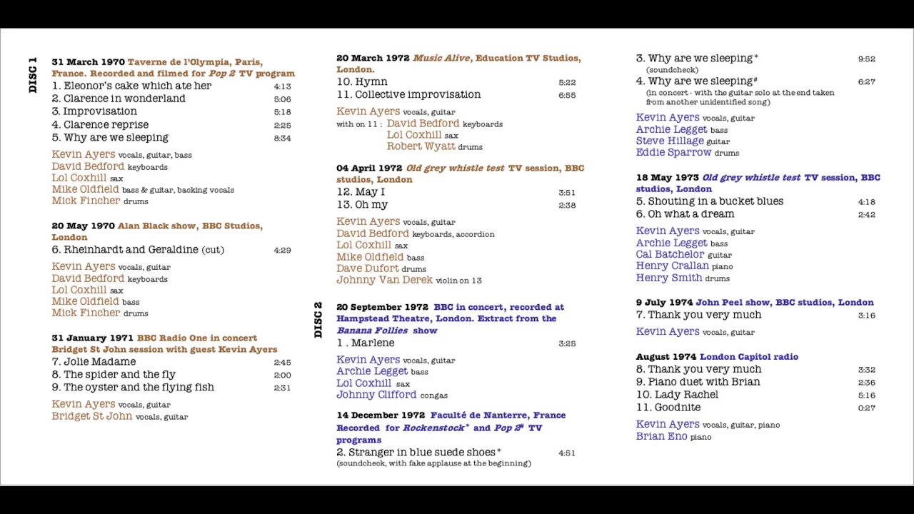 KEVIN AYERS   The Lost Broadcasts 1970 1976 Vol 2