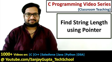 Count length of String using Pointer in C language | C programming video tutorials series