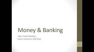 Money & Banking Lecture 10