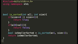 Check if Array is Sorted using Recursion