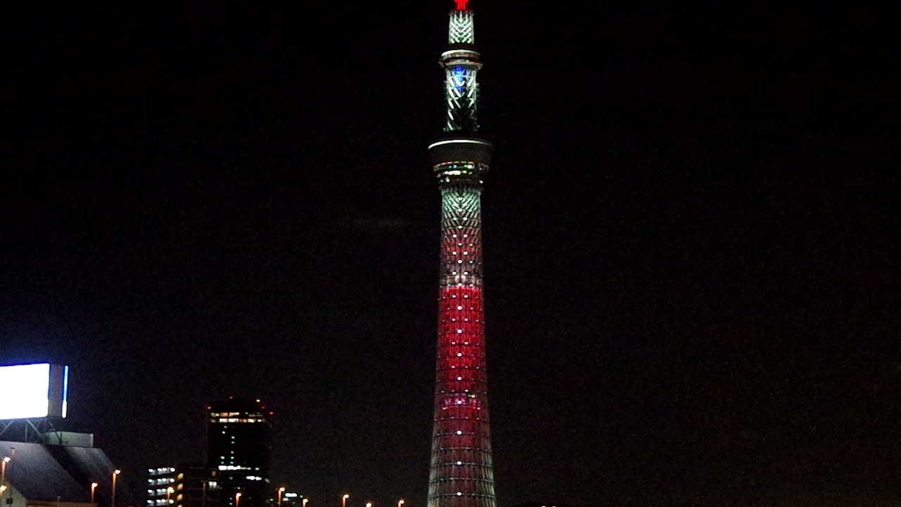 17色 消灯 東京スカイツリー ライトアップ 劇場版 鬼滅の刃 無限列車編 のテレビ初放送を記念 煉獄杏寿郎の呼吸や日輪刀の 炎 赤いライティング Youtube
