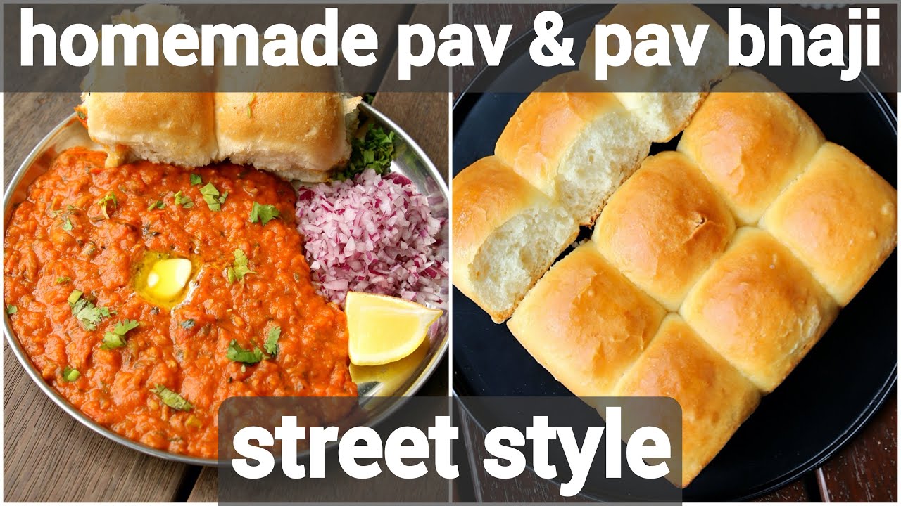 pav bhaji recipe with homemade pav in cooker | easy mumbai style pav bhaji  & pav in cooker | Hebbar | Hebbars Kitchen